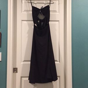 Black Spaghetti Strap Midi Dress